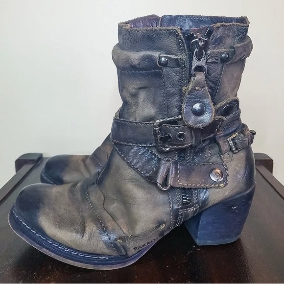 PAKROS Italy Rugged Moto Boots. Black Leather with Cool Metal Chain  EU 41 🇮🇹 - Picture 13 of 15